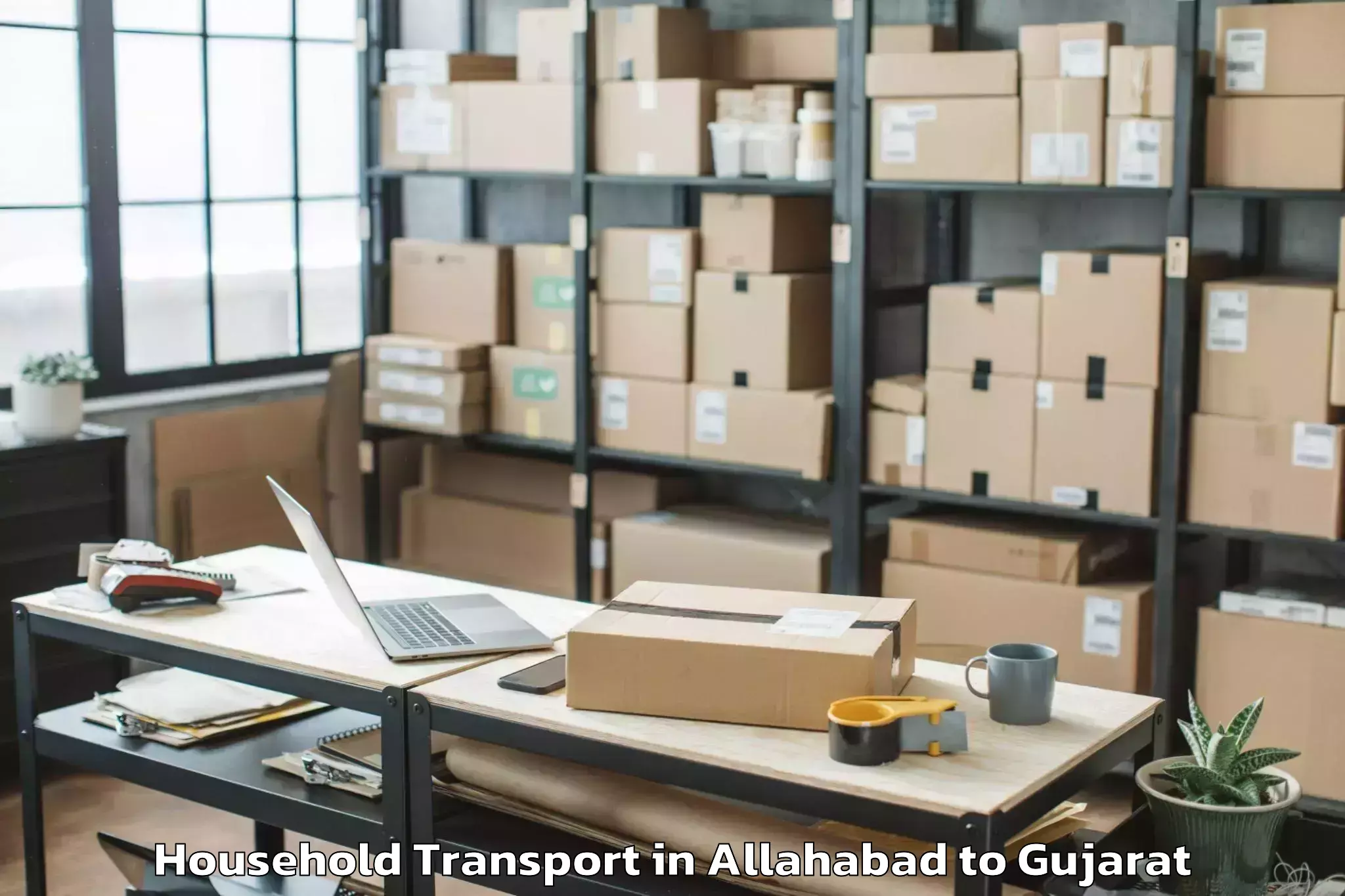 Book Allahabad to Lavad Household Transport